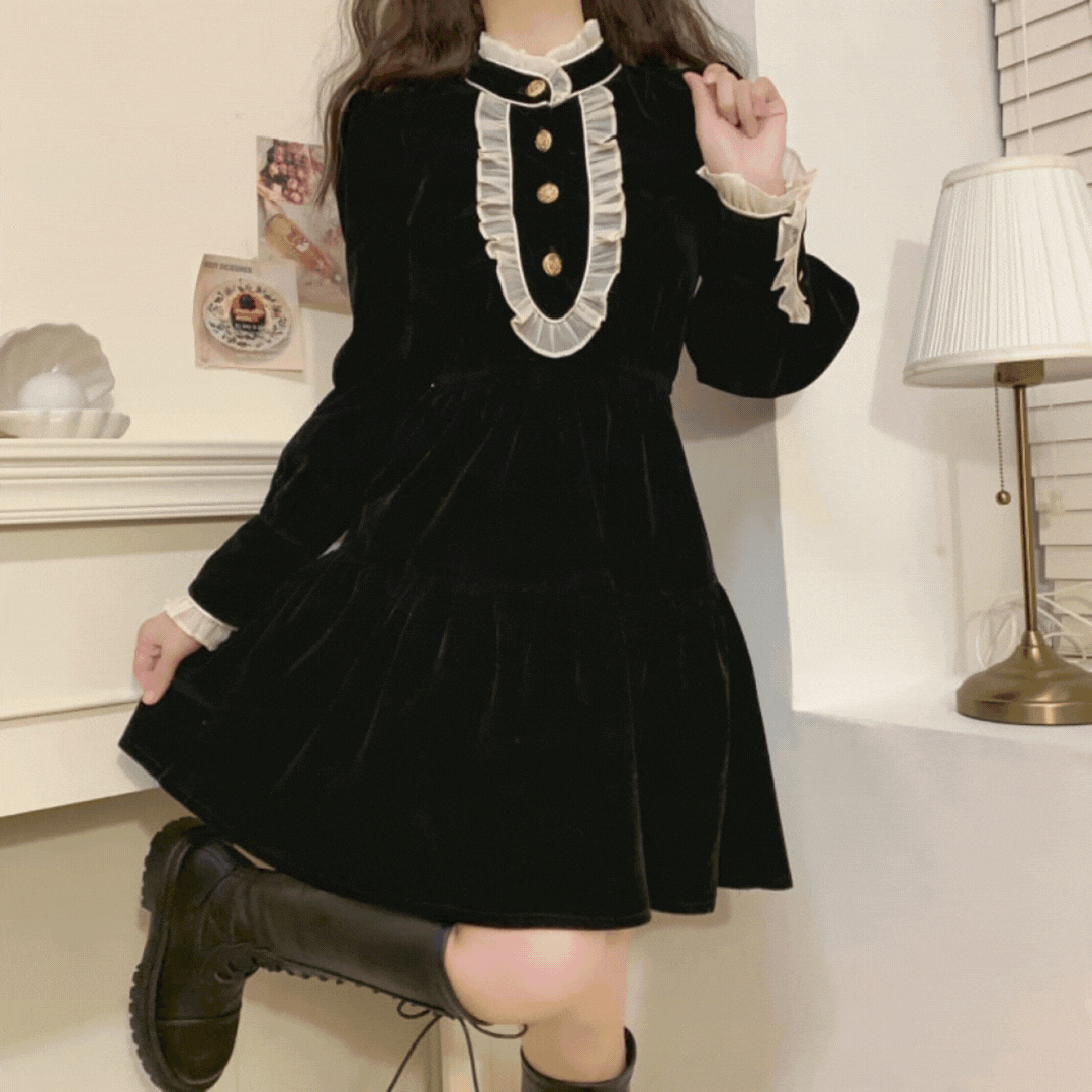 格式感じるお嬢様ワンピース(全2色)