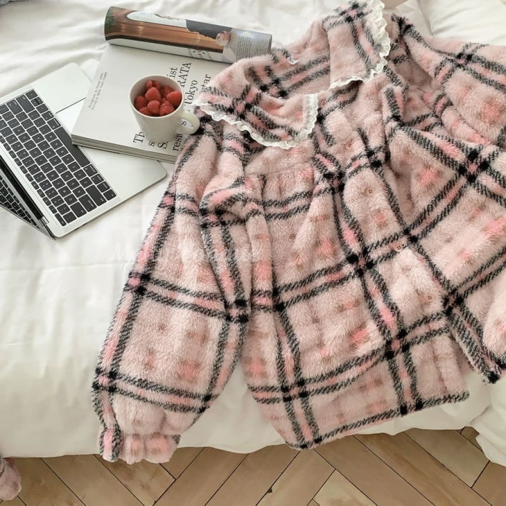 【2点セット】可憐な少女の桃色ルームウェア