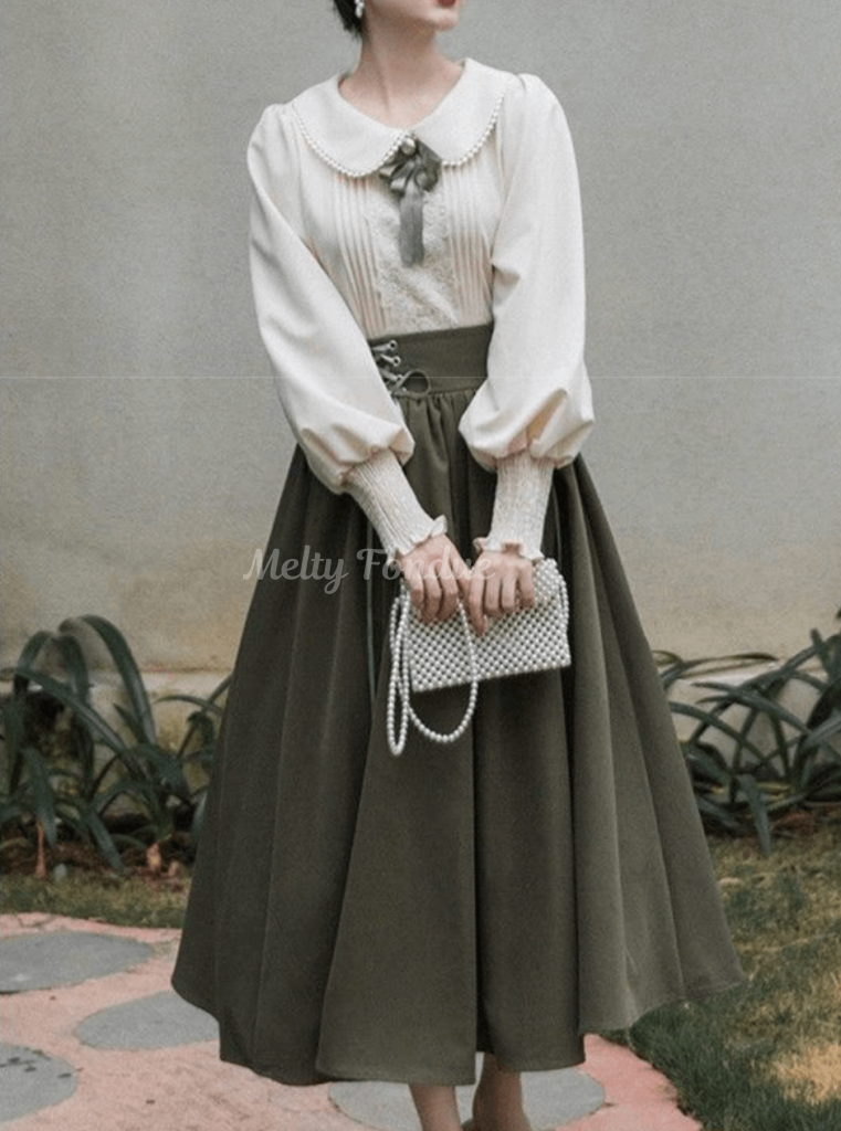 公式】【2点セット】お忍びトップスとお嬢様の休日スカート（全3色