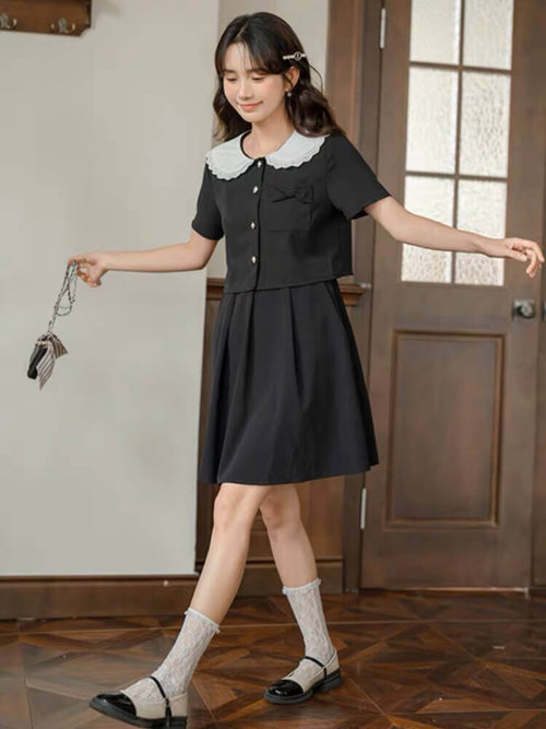 【2点セット】少女が夢見た窓辺の夢ワンピース(全3色)