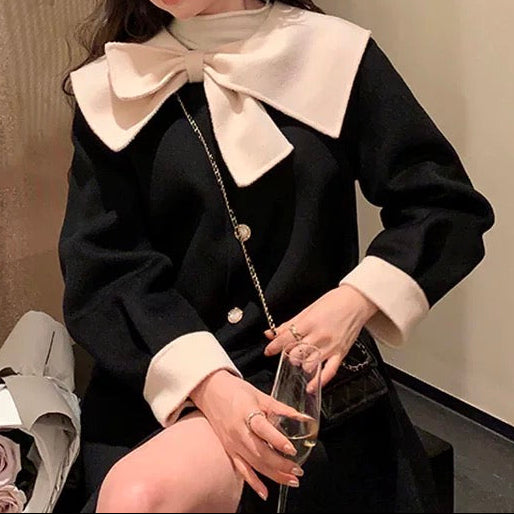 《新色追加》【着心地ゆったり】おめかしデートのワンピースコート(全5色)