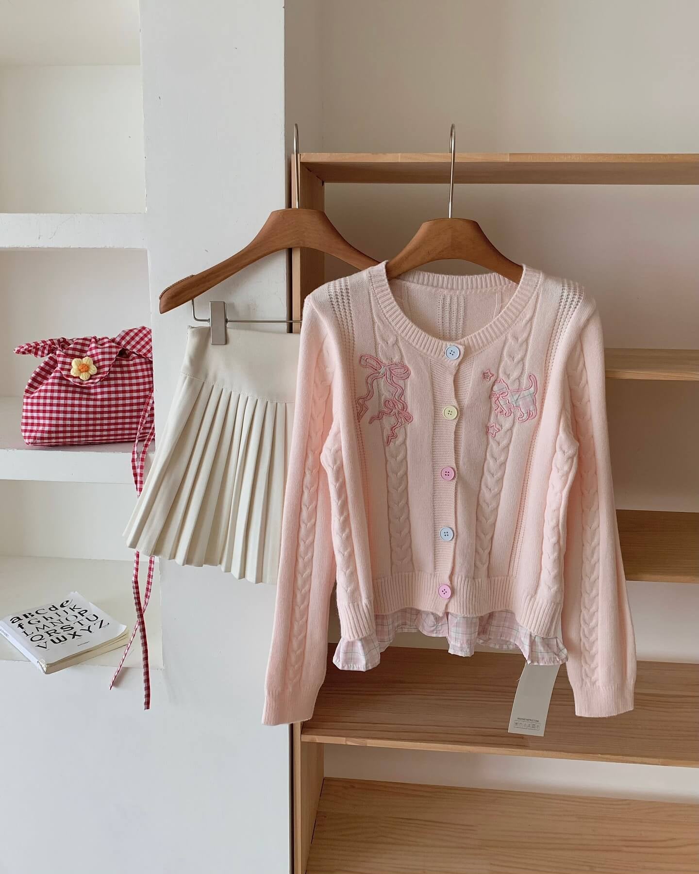 【ふわっとガーリー】リボンと甘い約束カーディガン(全3色)