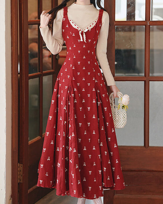 公式】【インナー次第でずっと使える】赤いリボンに恋する乙女の