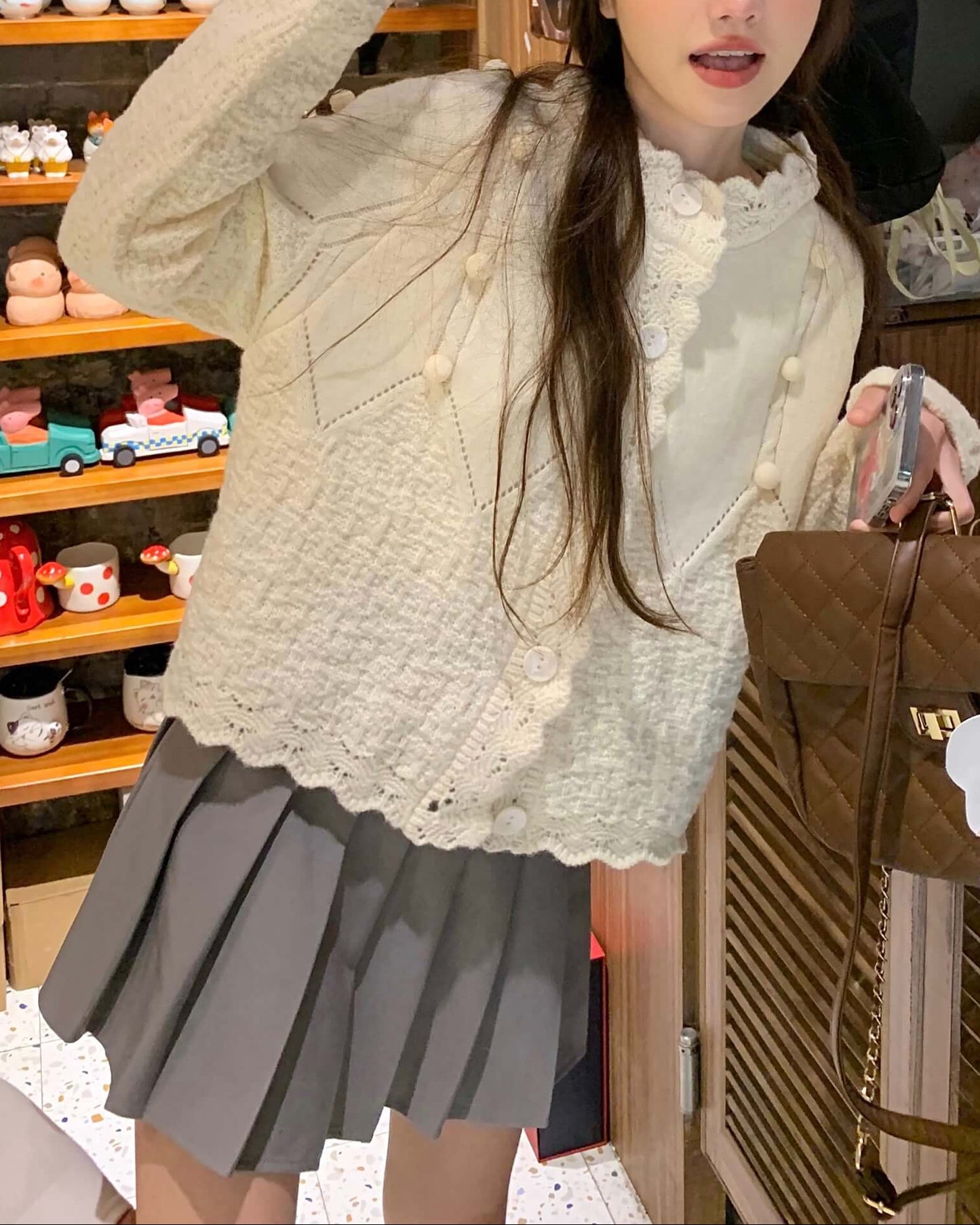 【ふわふわニット】夢見るパティシエの休日カーディガン(全3色)