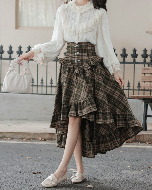 【歩くたびふわっと広がるアシンメトリー】木漏れ日に揺れるフェアリーテイルスカート