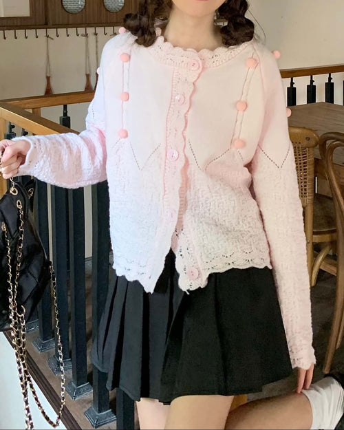 【ふわふわニット】夢見るパティシエの休日カーディガン(全3色)