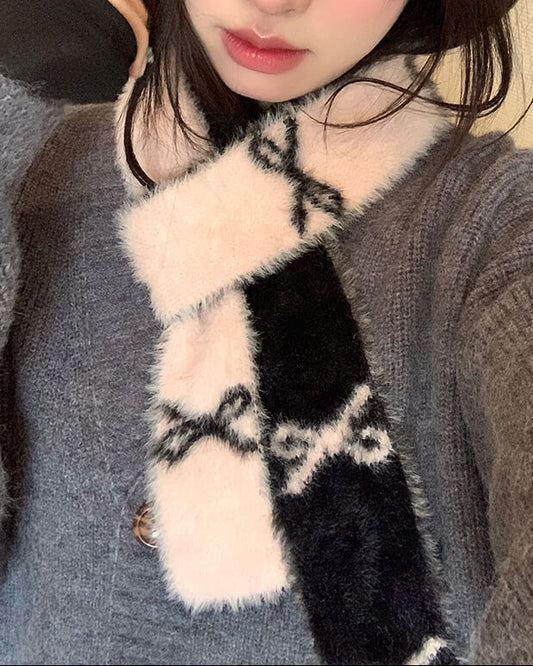 【1枚で2色楽しめるリバーシブル仕様】夢みる冬のメロディーマフラー(全3色)