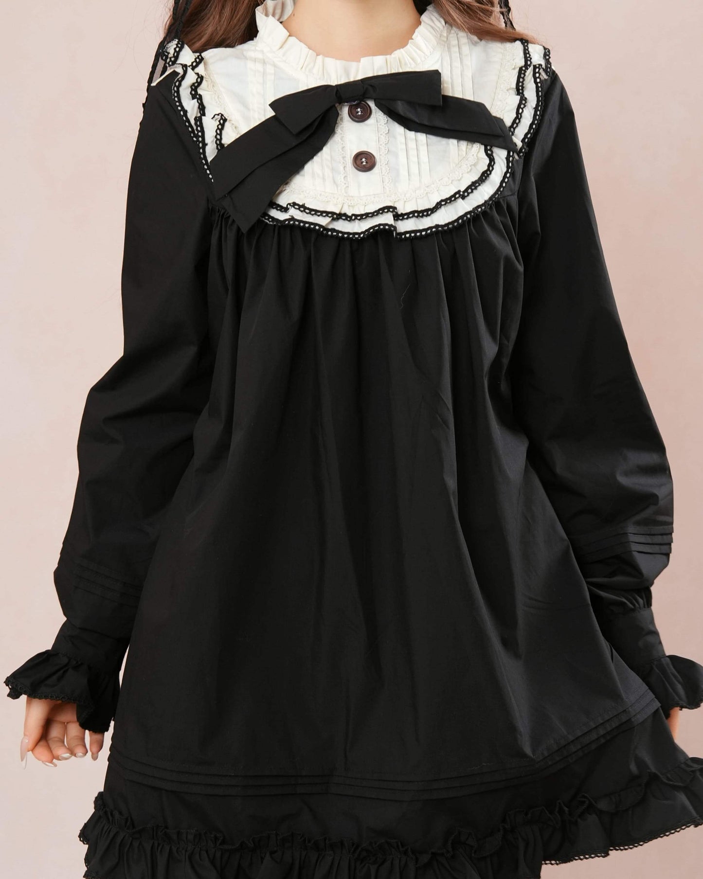 【ワンピースとペチコートの2点セット】夢見る天使のティアードワンピース(全2色)