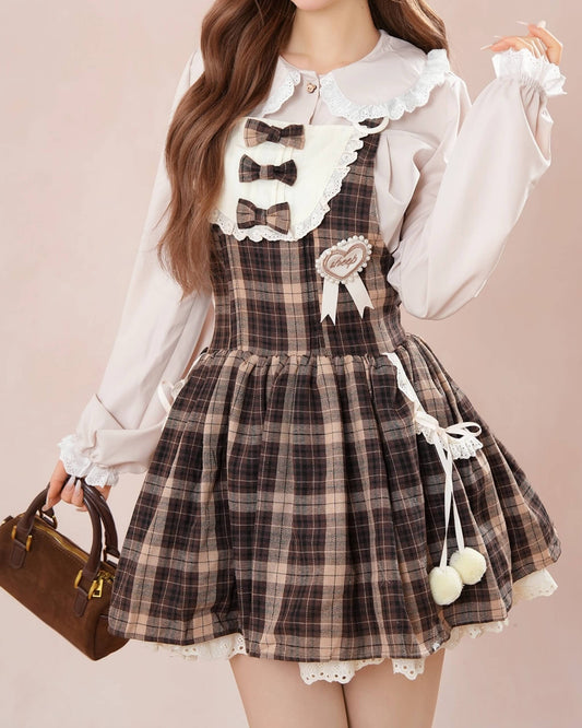 【ブラウスとジャンパースカートの2点セット】森のティールームで出逢う少女のワンピース