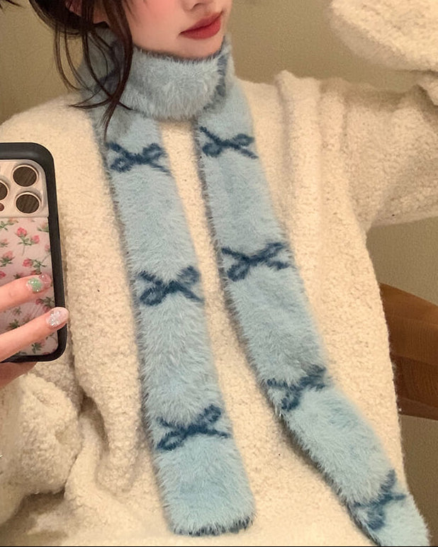 【1枚で2色楽しめるリバーシブル仕様】夢みる冬のメロディーマフラー(全3色)