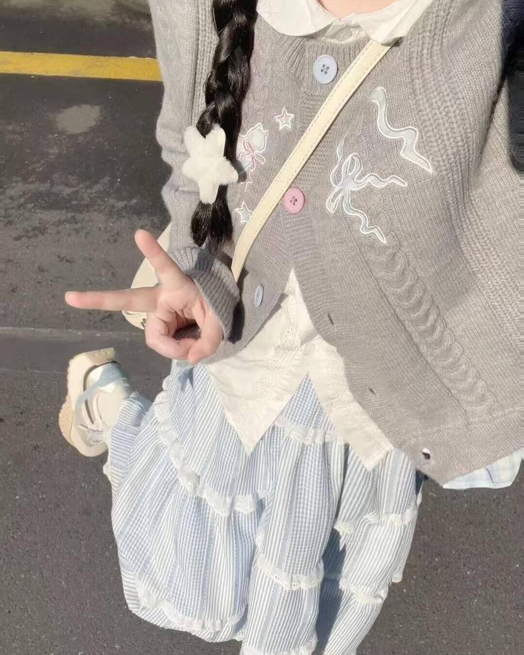 【ふわっとガーリー】リボンと甘い約束カーディガン(全3色)