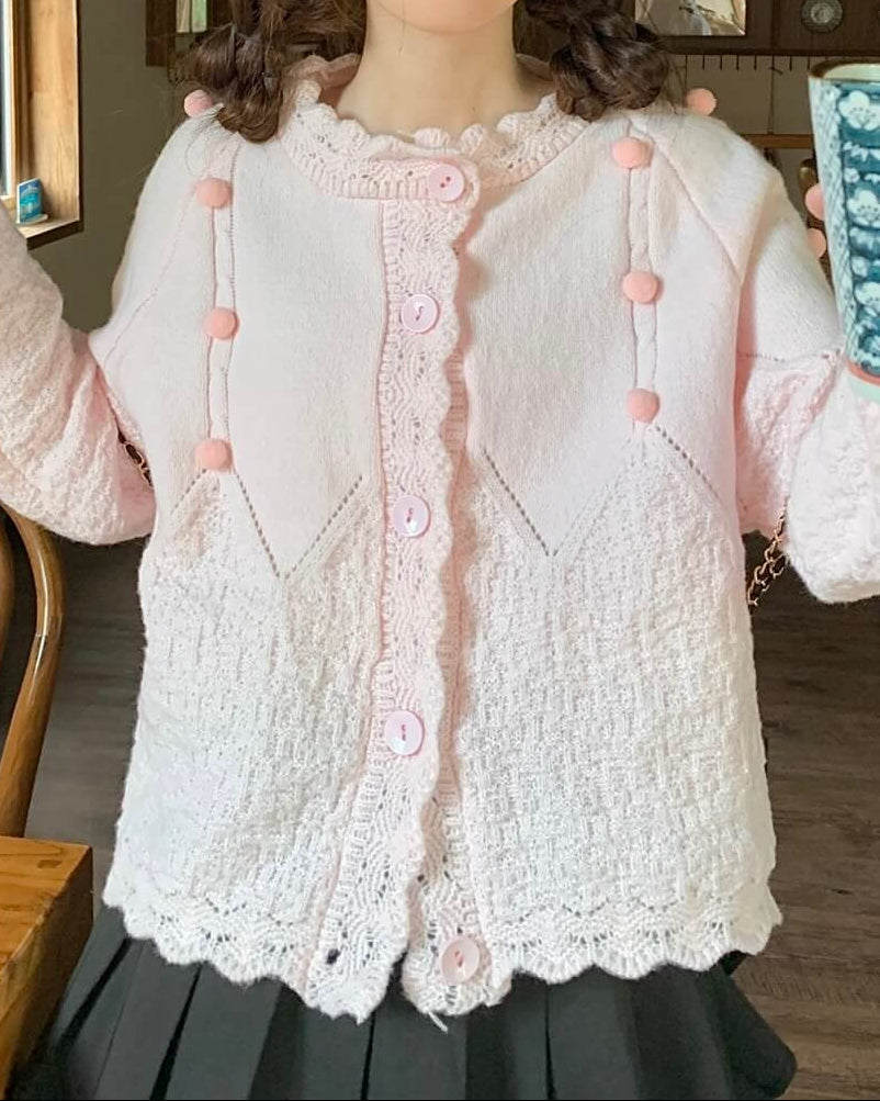 【ふわふわニット】夢見るパティシエの休日カーディガン(全3色)