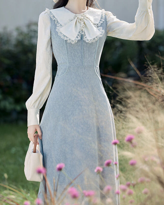 公式】【リボンが目を惹く】静かな庭園に佇むプリンセスワンピース