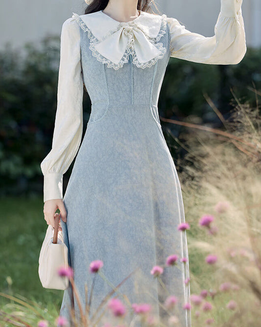 【ブラウスとジャンパースカートの2点セット】静かな庭園に佇むプリンセスワンピース