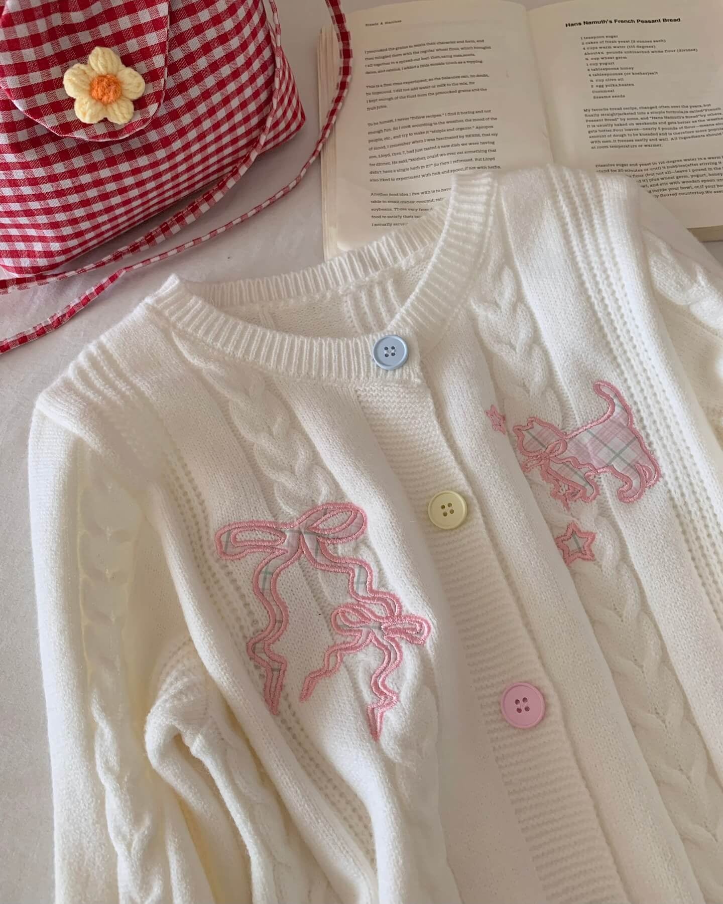 【ふわっとガーリー】リボンと甘い約束カーディガン(全3色)