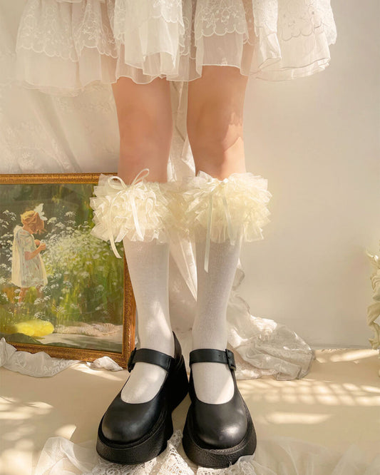 白昼夢と花かんむりソックス(全3色) アイボリー