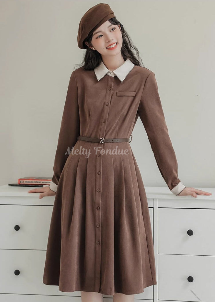 《便利なベルト付き》木漏れ日の午後に紡ぐワンピース