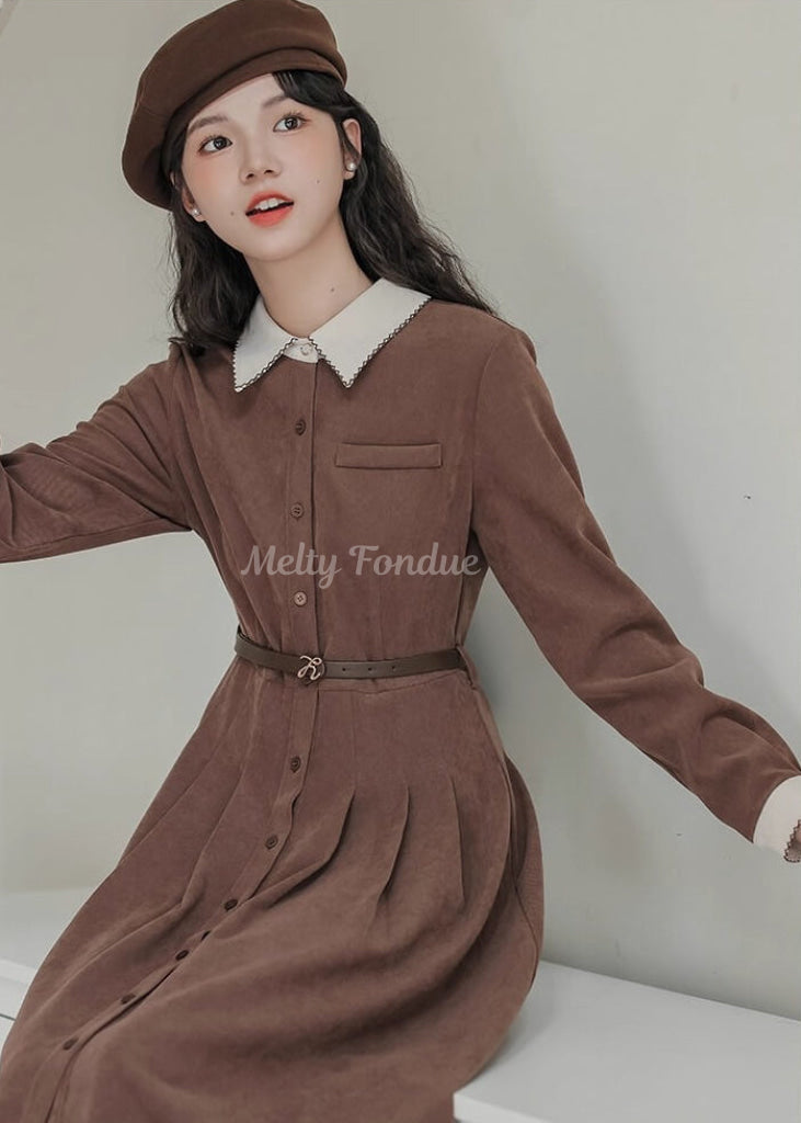 《便利なベルト付き》木漏れ日の午後に紡ぐワンピース