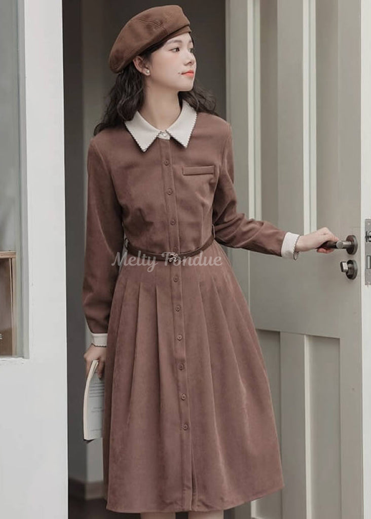 《便利なベルト付き》木漏れ日の午後に紡ぐワンピース