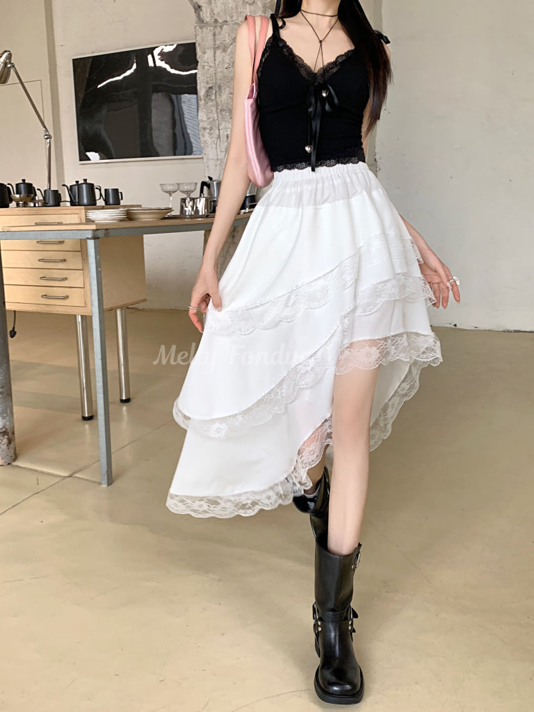 憧れ秘めたモノトーンスカート(全2色)
