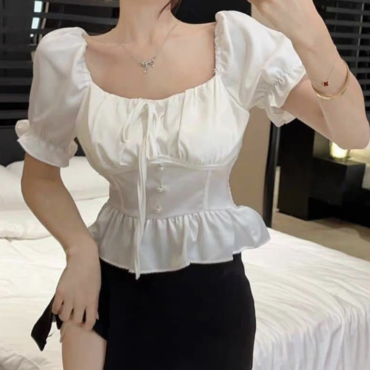 大切な一瞬と思い出トップス(全2色) ホワイト