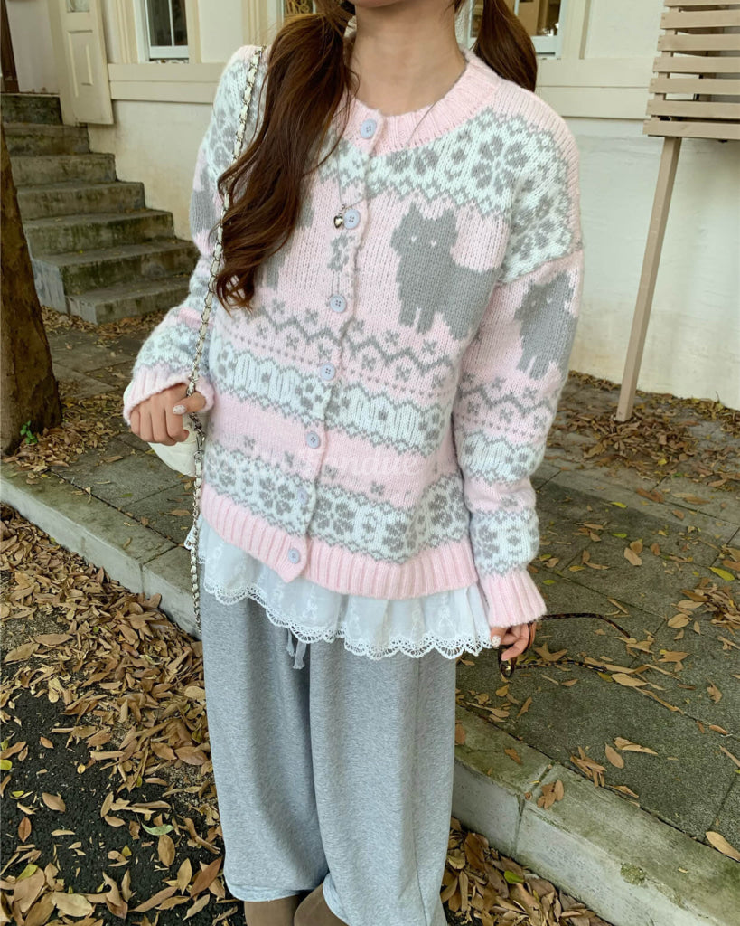 【デイリーから特別な日まで活躍】子ねことお昼寝カーディガン