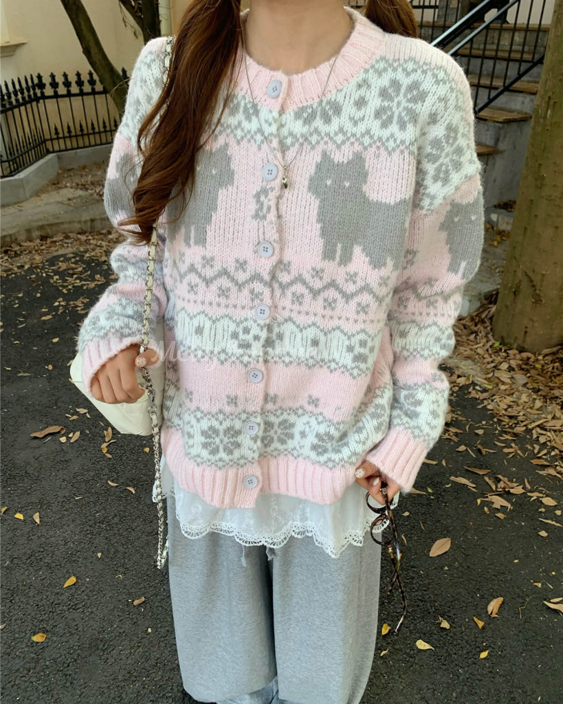 【デイリーから特別な日まで活躍】子ねことお昼寝カーディガン