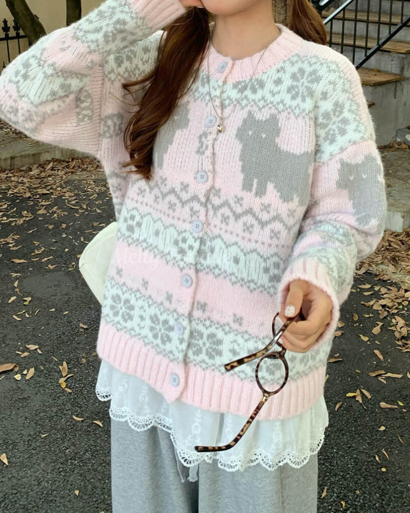 【デイリーから特別な日まで活躍】子ねことお昼寝カーディガン