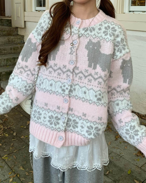 【デイリーから特別な日まで活躍】子ねことお昼寝カーディガン