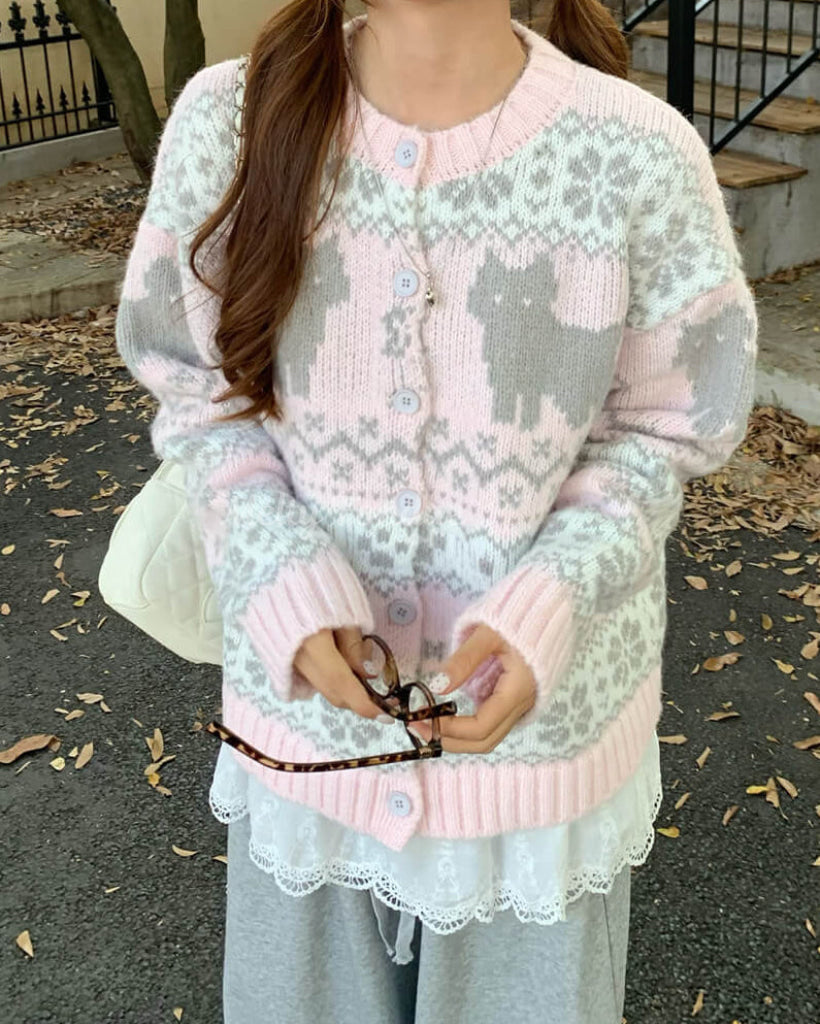 【デイリーから特別な日まで活躍】子ねことお昼寝カーディガン