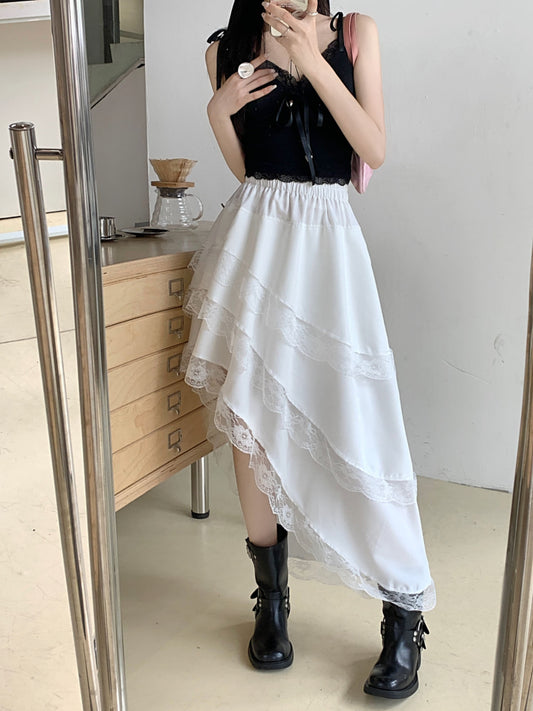 憧れ秘めたモノトーンスカート(全2色) ホワイト / S