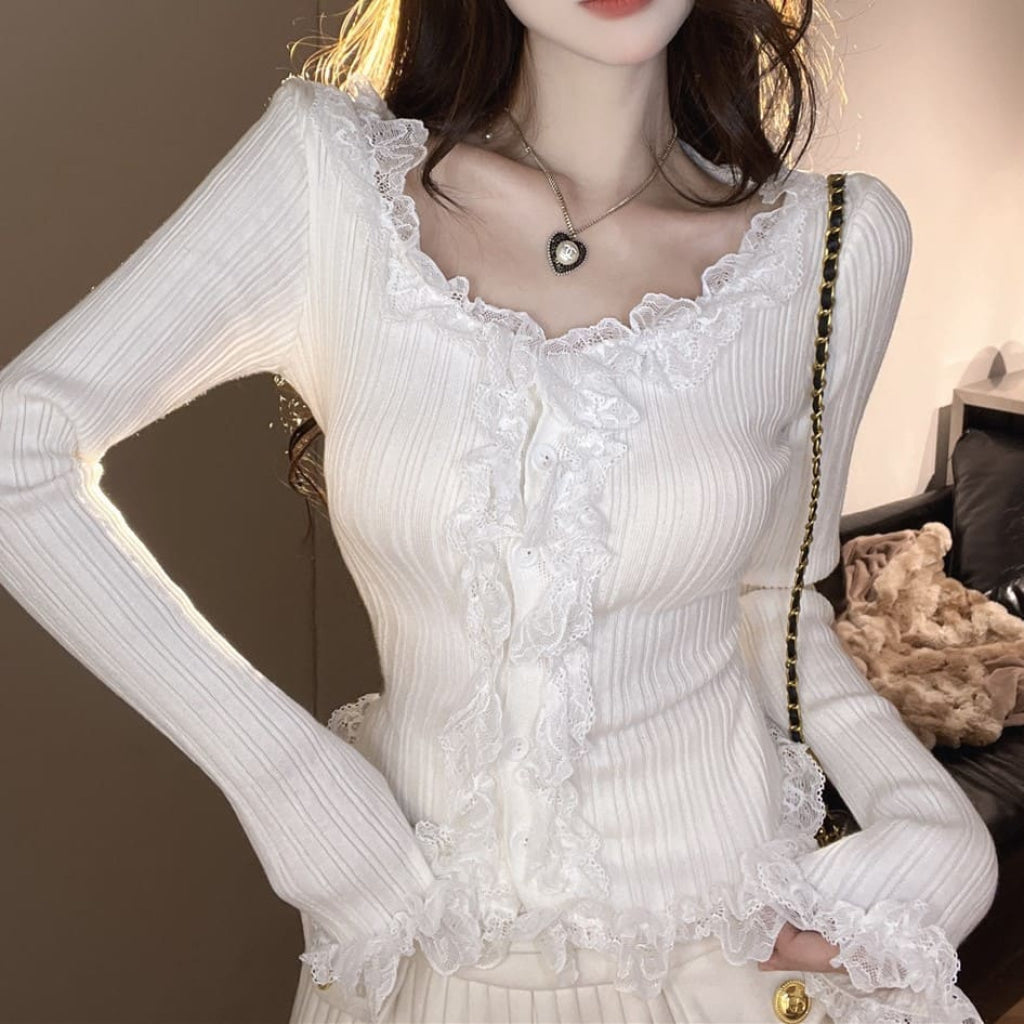 アンティーク ヴィンテージ パフスリーブ レース ブラウス 羽織り