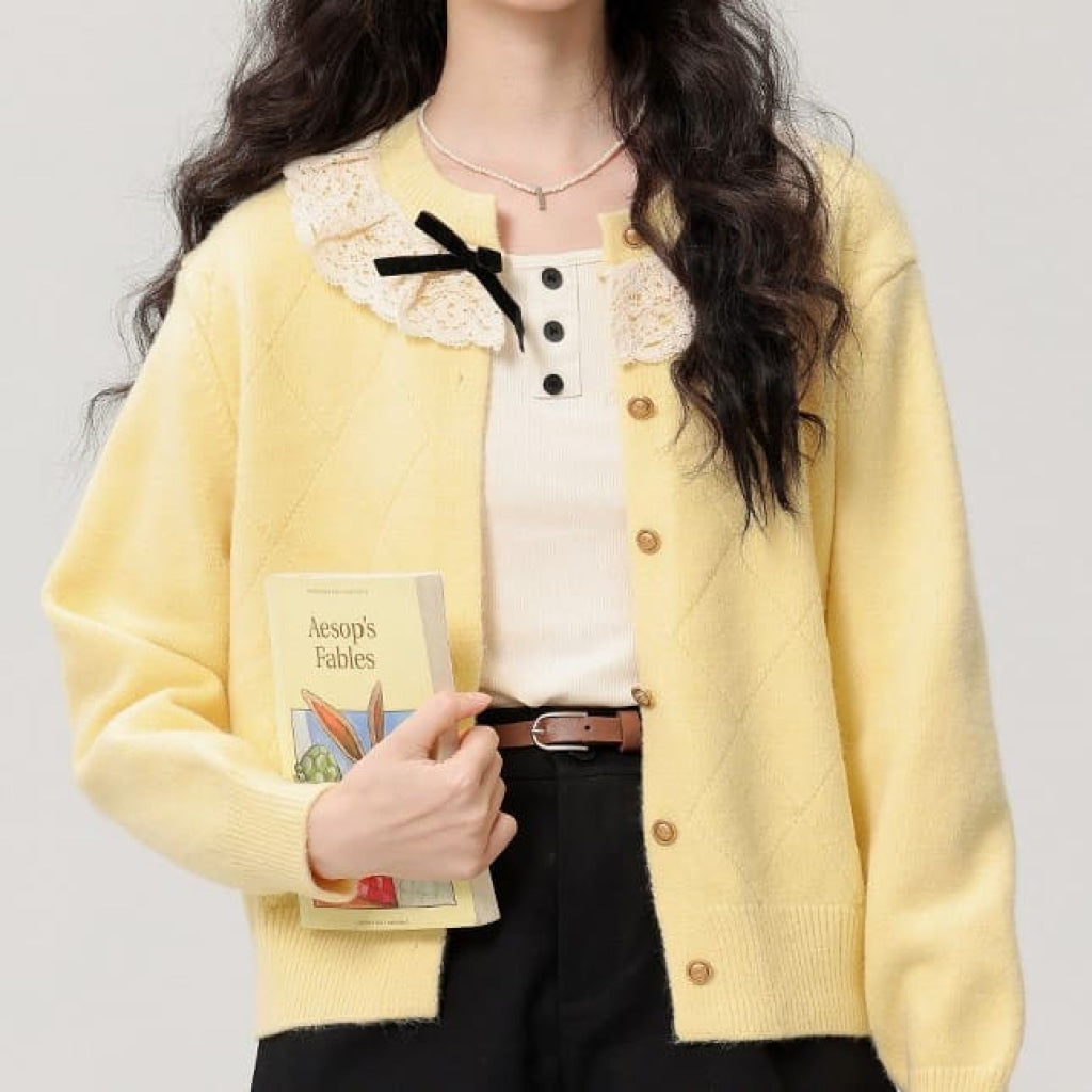 あなたの弾ける笑顔カーディガン(全2色) イエロー
