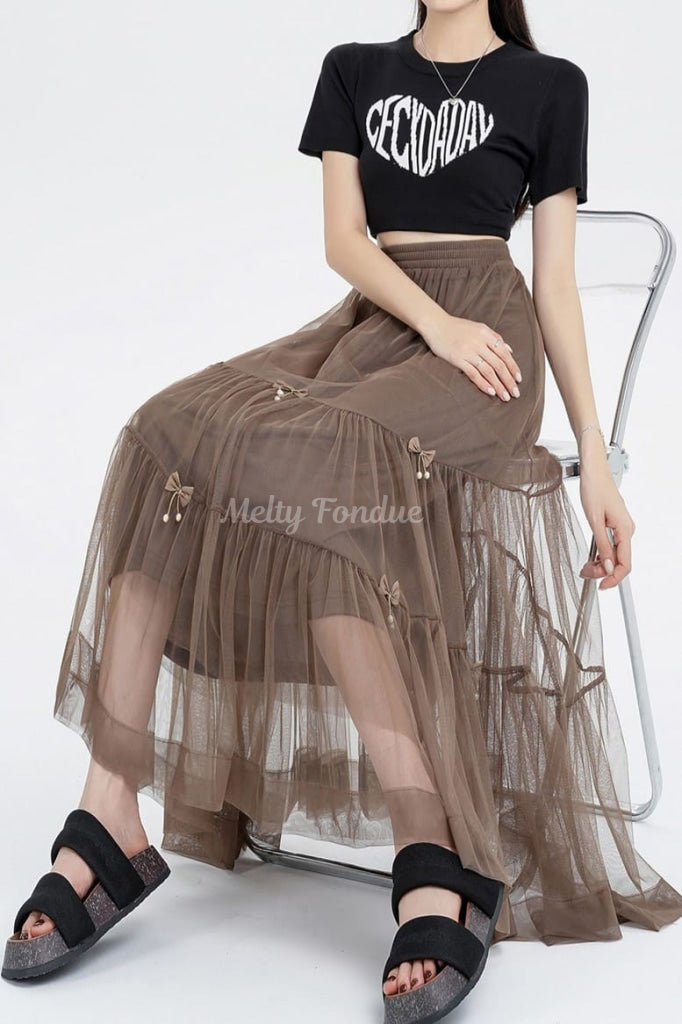 お姫様とリボンのシアースカート(全4色)