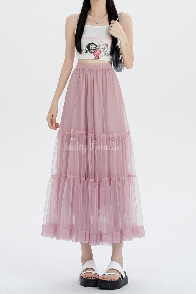 お姫様とリボンのシアースカート(全4色)