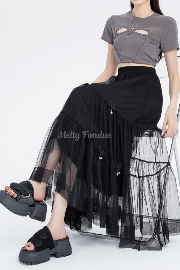 お姫様とリボンのシアースカート(全4色)