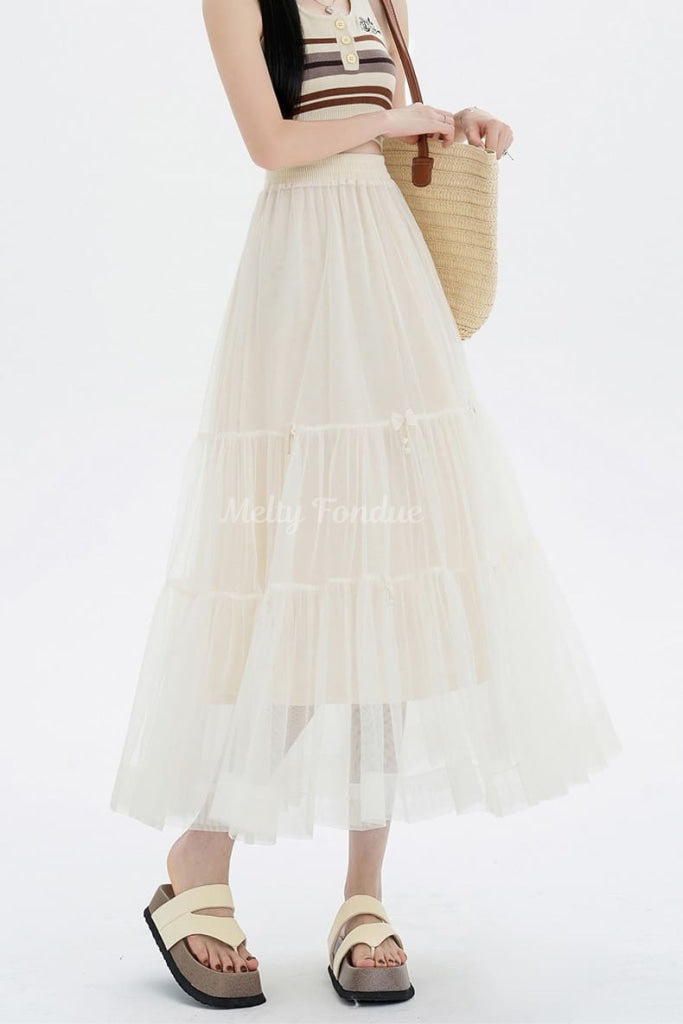 お姫様とリボンのシアースカート(全4色)