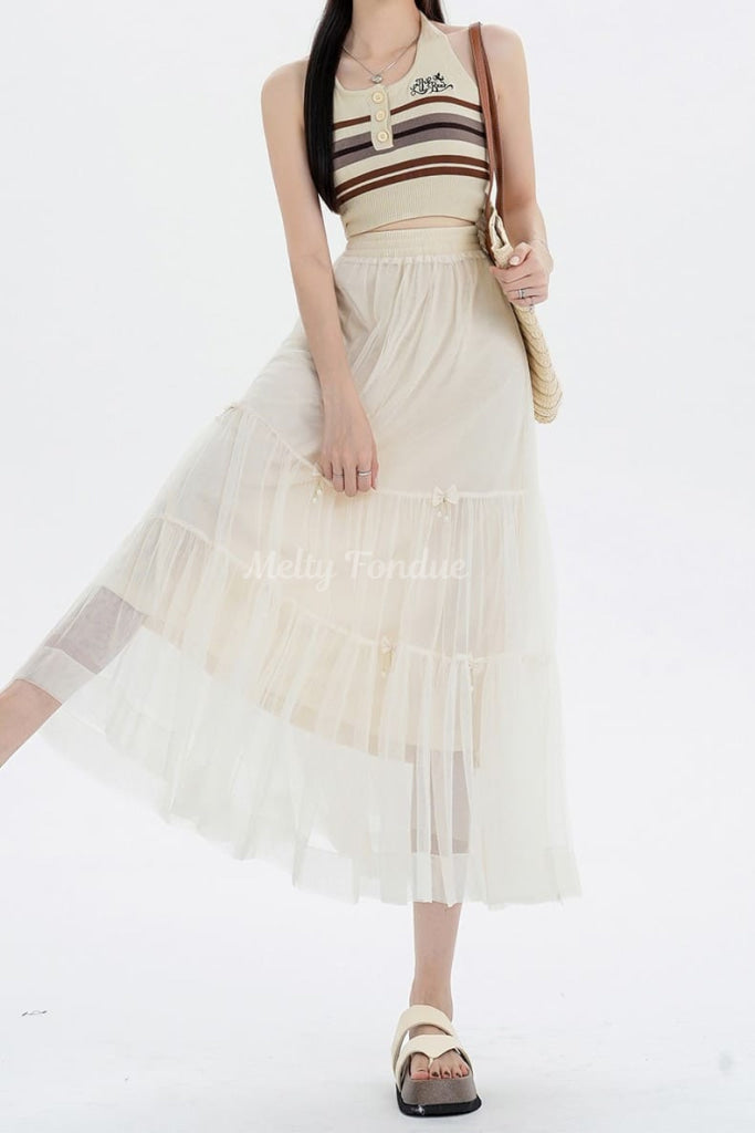 お姫様とリボンのシアースカート(全4色)