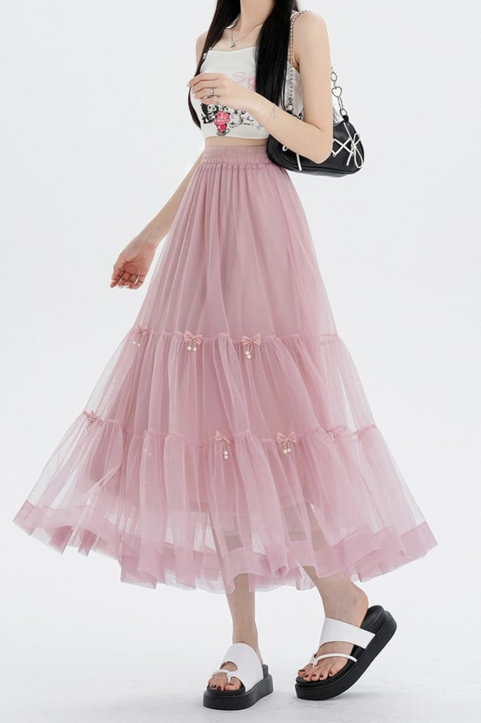 お姫様とリボンのシアースカート(全4色)