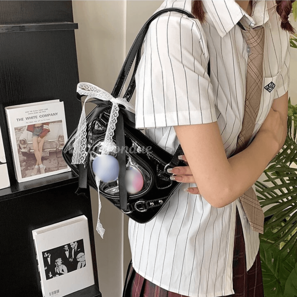 【ハンド/ショルダー 2way仕様】ハートのきらめきを閉じ込めた痛バッグ(全4色)