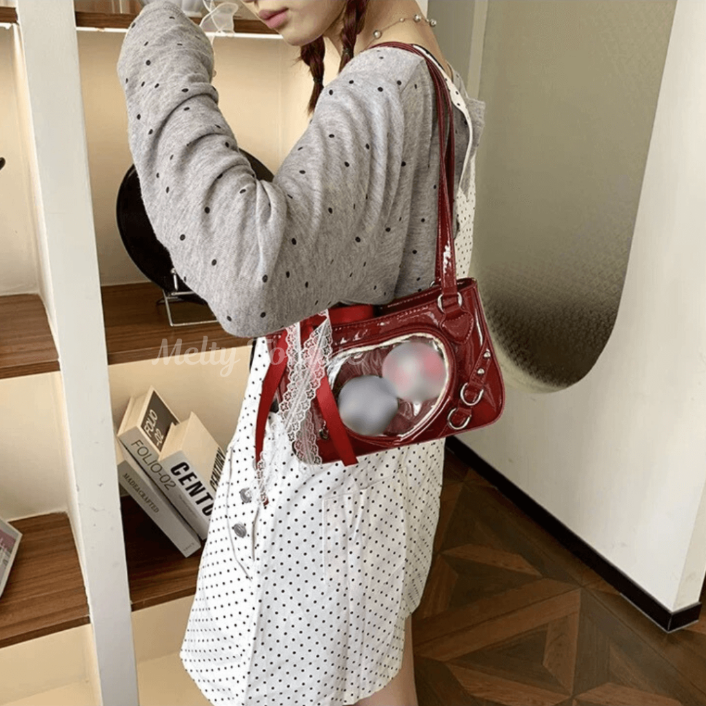 【ハンド/ショルダー 2way仕様】ハートのきらめきを閉じ込めた痛バッグ(全4色)