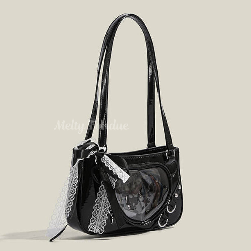 【ハンド/ショルダー 2way仕様】ハートのきらめきを閉じ込めた痛バッグ(全4色)