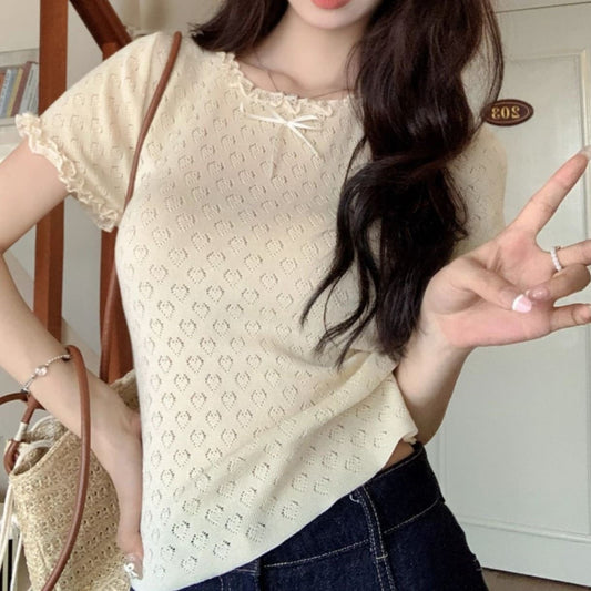 ハートを描くラブコールトップス(全4色) ホワイト