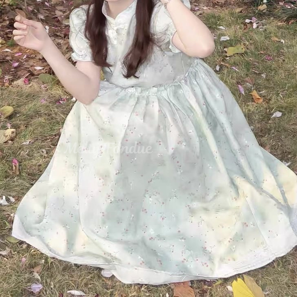花畑で寝転ぶ少女の夢ワンピース