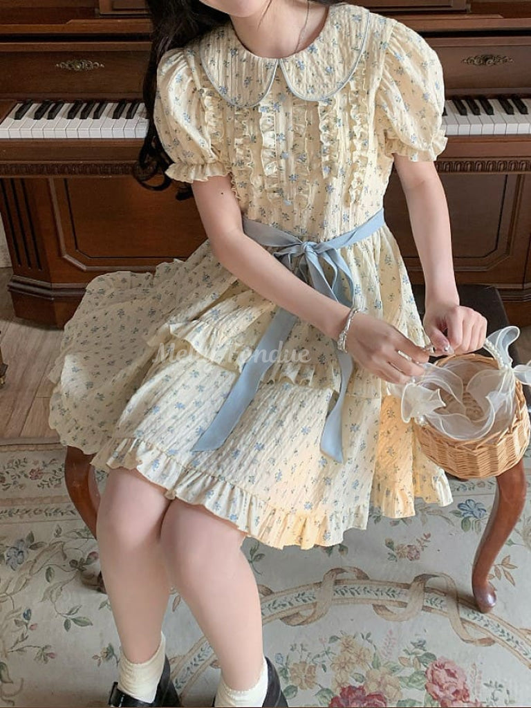 花畑と青空ワンピース