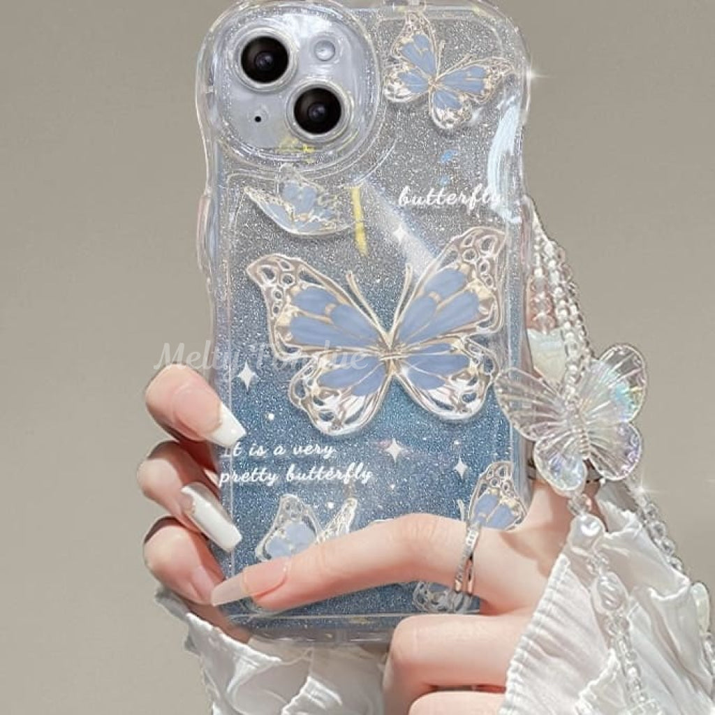 煌めく蝶々のIphoneケース(全2色)