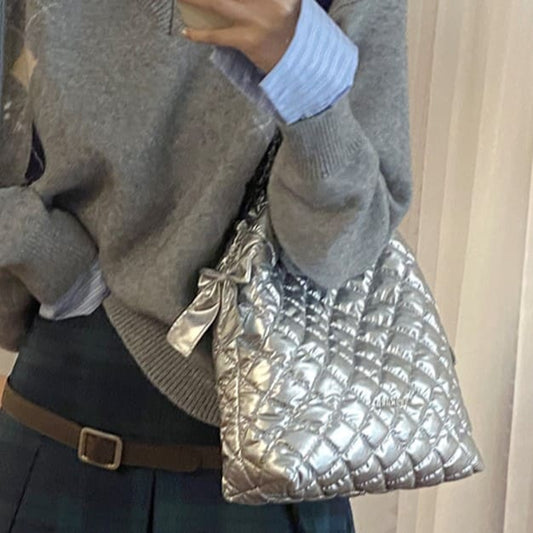 煌めくあの日の出会いキルティングバッグ(全4色) シルバー