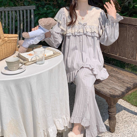 【選べる2タイプ】星灯りに包まれるフリルルームウェア(全2色)