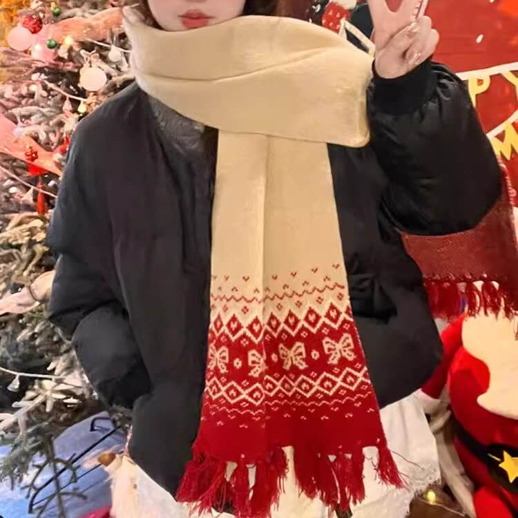 【ぬくもりリボン編み】雪の森で出会うリボンの約束マフラー(全4色)