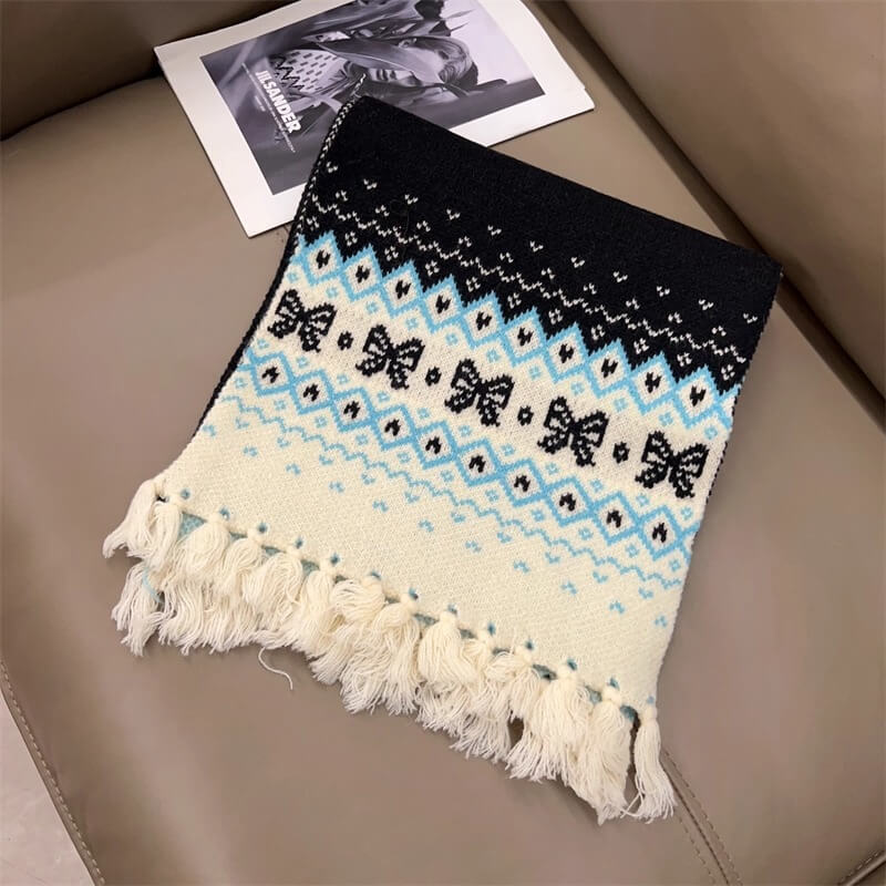 【ぬくもりリボン編み】雪の森で出会うリボンの約束マフラー(全4色)